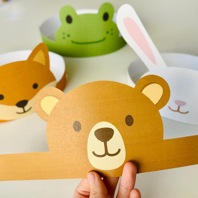 Printable Woodland Animal Crown – Bear Headband for Kids |coloring ...