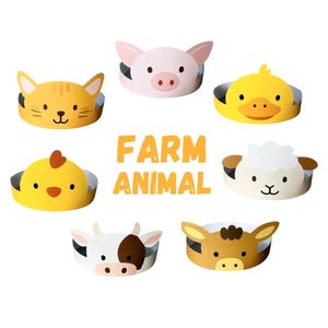 Ausdruckbare Tier Haarbänder - Kids Birthday Party Hats (Instant Download)