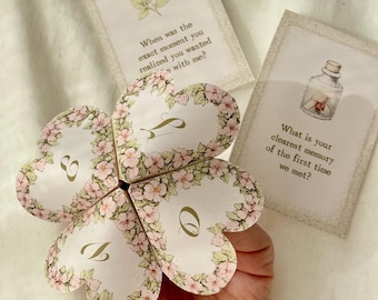Printable Love Fortune Teller Game | Valentine's Day Cootie Catcher (Digital)