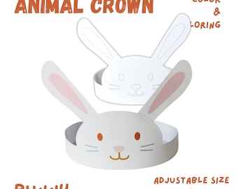 Corona de conejito imprimible – Diadema de animales DIY, actividad para colorear (PDF)