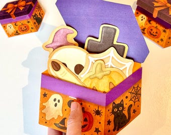 Juego de tarjetas imprimibles para cajas de galletas de Halloween – Decoración para fiestas DIY (Descarga digital)