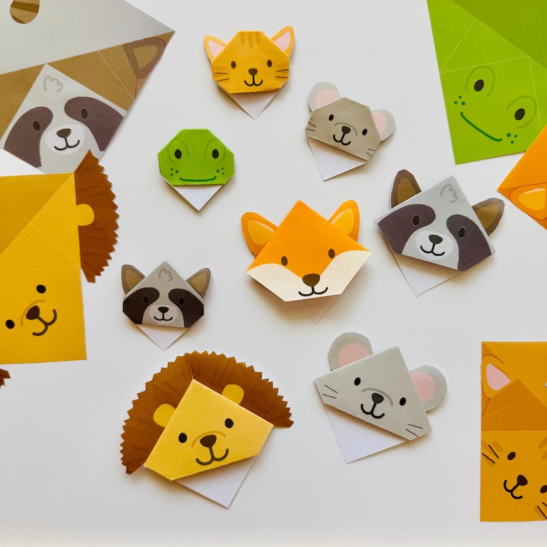 Woodland Animal Origami Finger Puppets & Corner Bookmarks – DIY Craft ...