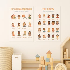 Calming Corner Posters – Feelings & Calming Strategies Kids | Mindfulness Posters,Calm Down Techniques, SEL Tools,Classroom Decor,Montessori