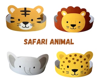 Safari Animal Headband Printable | DIY Jungle Party Crown (PDF)
