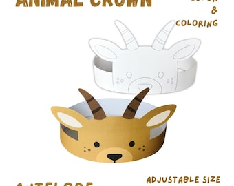 Antelope Crown Craft for Kids: Printable Animal Headband (PDF Download