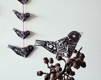 Printable Folk Art Black Bird Template | DIY Message Craft (Digital Download)