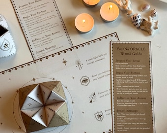Mystic Yes/No Oracle Game | Cootie Catcher, Ritual Guide (Digital Download)