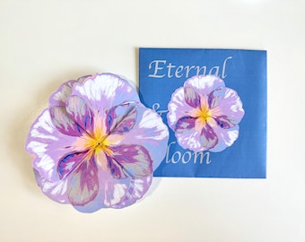 Letra de origami con flores: Tarjeta de regalo DIY de color púrpura (descarga digital)