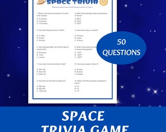 Space Trivia Bundle – 50 Multiple Choice Questions Printable PDF