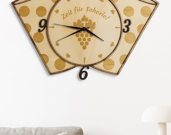 Orologio da parete in legno Palatinate with vetri Dubbe Design and lavorazione unici