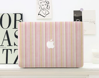 Pink Stripes Case 2025 | Hard Macbook Case for Macbook Pro 16/15/14/13, Air 15/13/11, Ret 15/13/12, Protective Laptop Case, Gift for Her