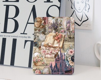 Vintage Book Collage Case 2024 | Etui Colorsoft z funkcją automatycznego budzenia/uśpienia dla Kindle 2024, Paperwhite 7/10/11/12, spersonalizowany prezent