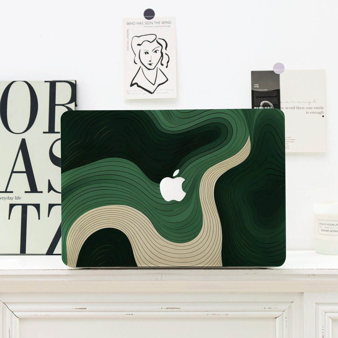 Green Wave Case 2025 | Hard MacBook Case for MacBook Pro 16/15/14/13 ...