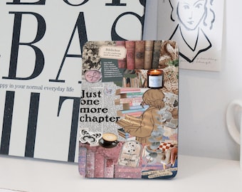 Funda para amantes de los libros con diseño de collage 2024 / Funda Colorsoft con función de encendido/apagado automático para Kindle 2024, Paperwhite 6/7/10/11/12, regalo para ella.