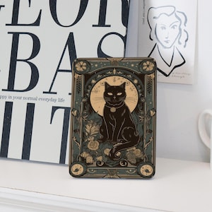 Porte-cartes Tarot Cat 2024 | Étui coloré avec fonction réveil/veille automatique pour étui Kindle 2024, Paperwhite 6/7/10/11/12, cadeau d'Halloween