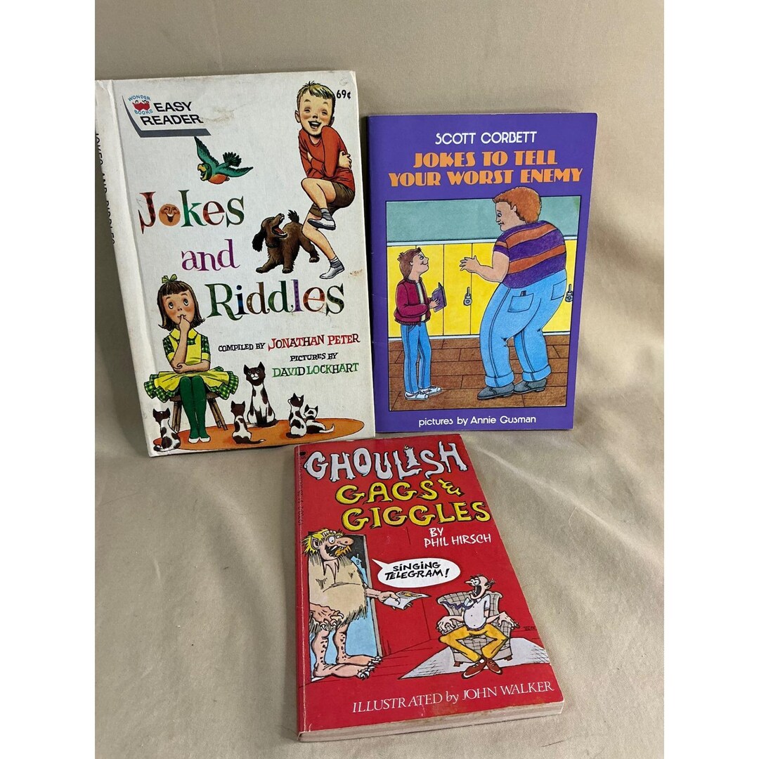 Vintage Kids Joke Book Lot Jokes and Riddles Ghoulish Gags Worst Enemy ...