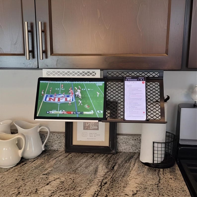Kitchen Cabinet iPad - Recipe Stand - Tool Free, Very Stable & Hands Free