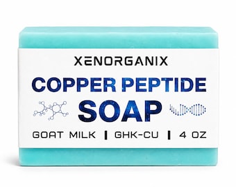 GHK-CU Copper Peptides 4% Goat Milk Soap Bar 4oz With Collagen Colostrum Probiotics Beef Tallow Essential Oils Peptide Skincare