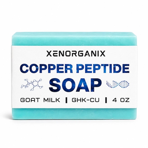 GHK-CU Copper Peptides 4% Goat Milk Soap Bar 4oz With Collagen Colostrum Probiotics Beef Tallow Essential Oils Peptide Skincare