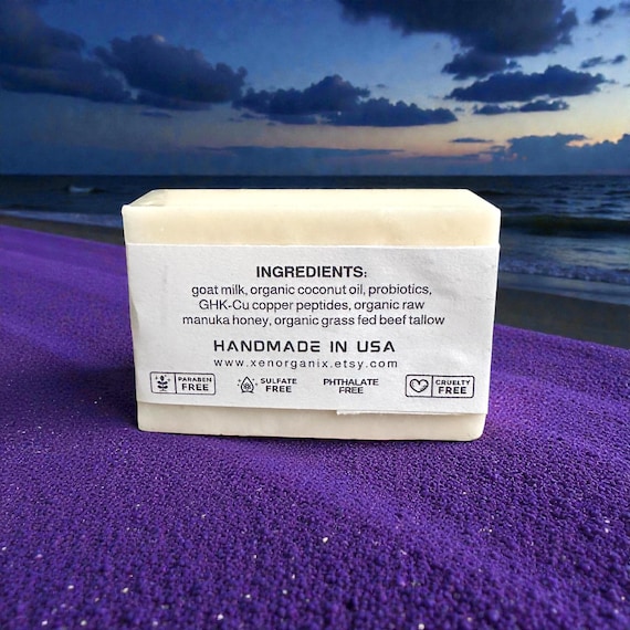 ghk cu soap bar Peptide Soap Bar GHK-CU Copper Peptides 4% and Raw Manuka Honey Unscented 4oz Soap Bar