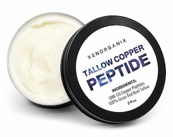 GHK-CU Copper Peptide Tallow Balm Organic Grass Fed Tallow Balm Peptide Skincare Gift Idea