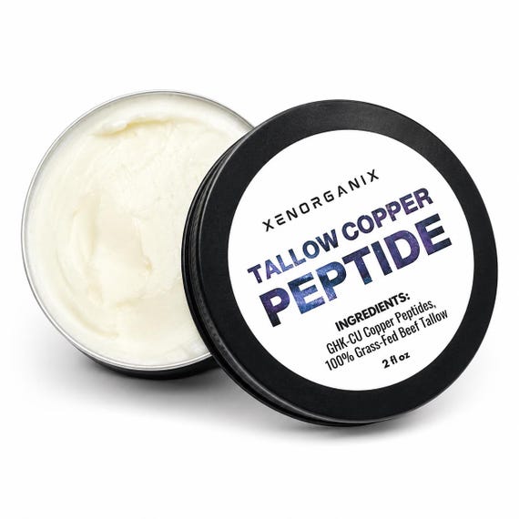 GHK-CU Copper Peptide Tallow Balm Organic Grass Fed Tallow Balm Peptide Skincare Gift Idea