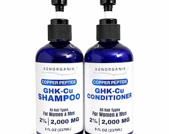 Anti-Peptide Conditioner und Shampoo Bundle GHK-CU 2% Kupfer-Peptid-Bio-Haarpflege 8 Unzen oder 16 Unze Handgefertigt in den USA Paraben Phthalatfrei