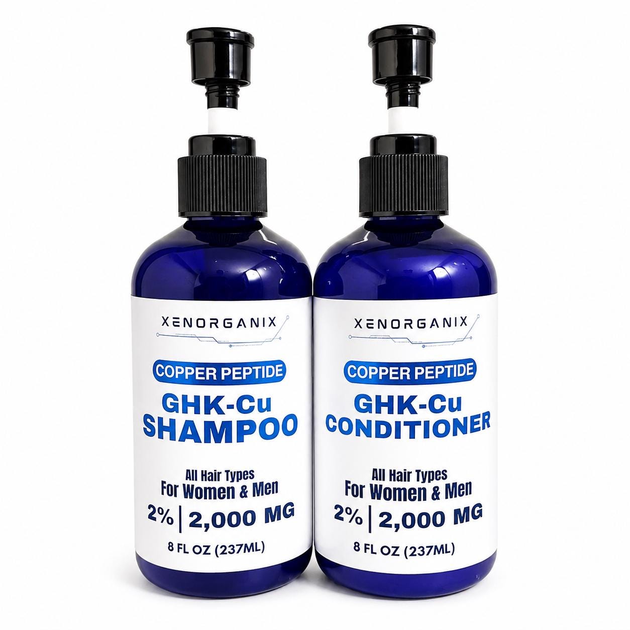 ghk cu shampoo and conditioner Peptide Conditioner and Shampoo Bundle GHK-CU 2% Copper Peptide Organic  Hair Care 8oz or 16oz Handcrafted in USA Paraben Phthalate Free