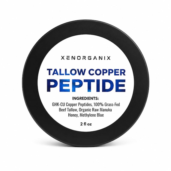 ghk cu peptide ingredients GHK-CU Copper Peptide 4% Organic Grass Fed Beef Tallow Balm With Methylene  Blue