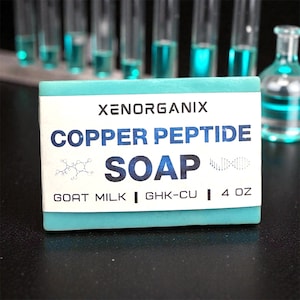 GHK-CU 銅ペプチド 4% ヤギミルク石鹸 4オンス コラーゲン、初乳、プロバイオティクス、牛脂、エッセンシャルオイル配合 ペプチドスキンケア