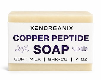 Peptide Soap Bar GHK-CU Copper Peptides 4% and Raw Manuka Honey Unscented 4oz Soap Bar