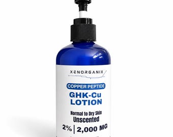 Peptide Lotion GHK-CU 2% Copper Peptide Body Lotion 8oz or 16oz Handcrafted in USA