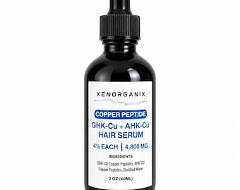 GHK-Cu and AHK-Cu Copper Peptides 4% Each Leave In Hair and Scalp Serum 2oz Dropper Cosmetic Product  Handcrafted in USA