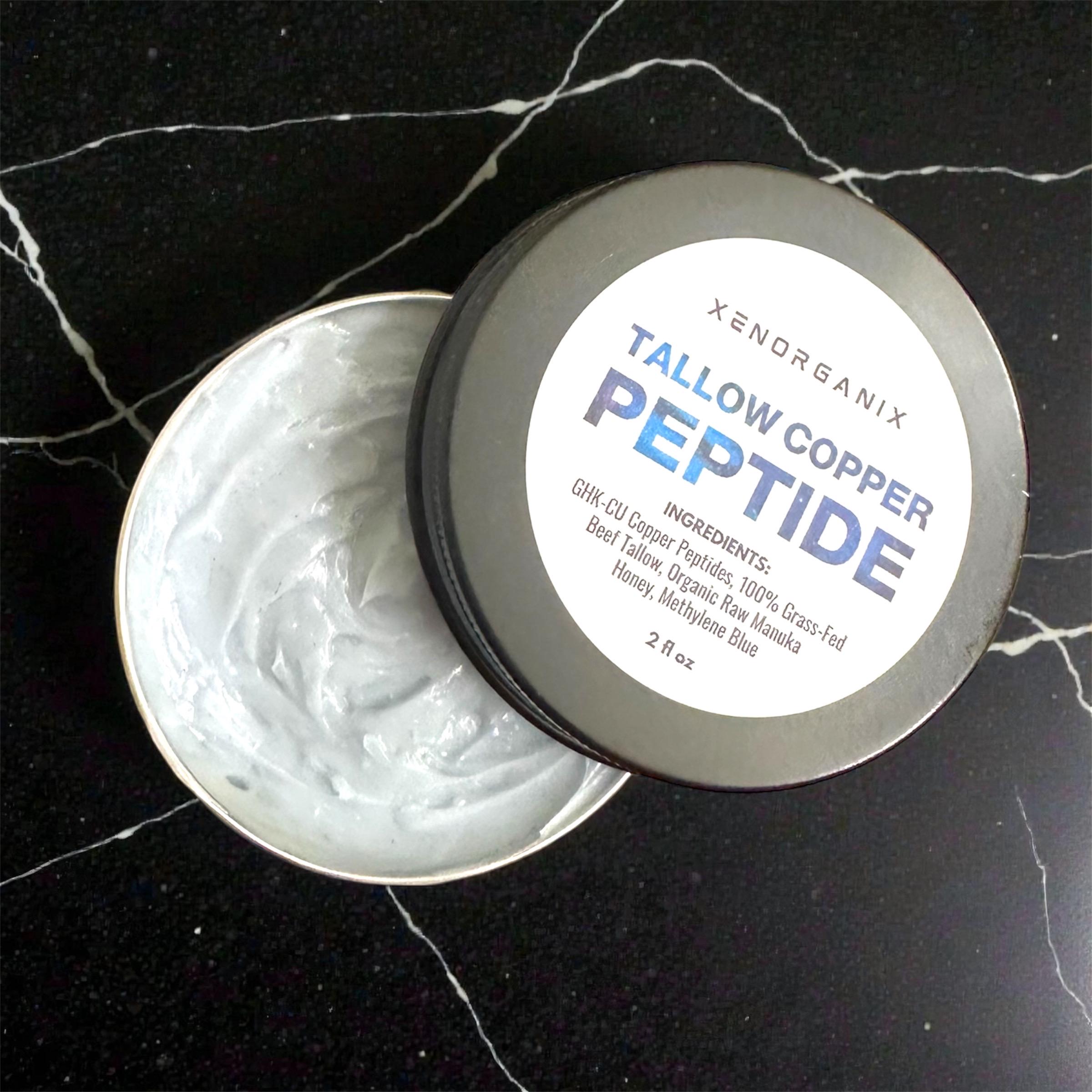 ghk-cu whipped tallow honey balm with methylene blue GHK-CU Copper Peptide 4% Organic Grass Fed Beef Tallow Balm With Methylene  Blue