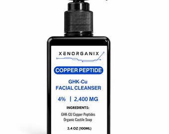 GHK-CU 4% Copper Peptide Face Cleanser 2oz or 3.4oz Handcrafted in USA Peptide Face Wash