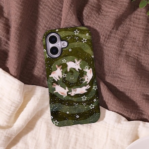 Spiral Bunny Dance Personalised Glossy MagSafe iPhone Case - For Apple 17 Pro Max,iPhone 16 15 14 13 12,iPhone XS XR,Gift For Her or Him