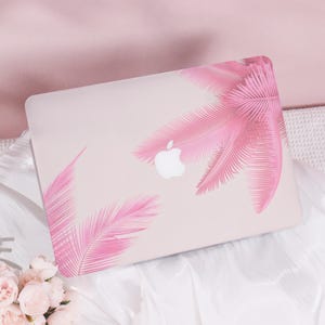 Tropical Pink Leaf New Pro Mac Protective Case Personalized Name For Macbook Air 11/13/15, Pro14/15/16 Apple Laptop 2025 Macbook Cover