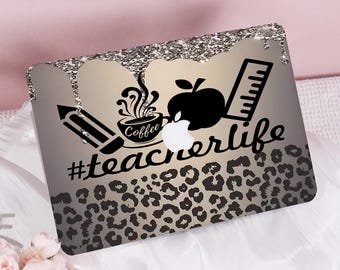 Custodia protettiva per Mac Pro con nome personalizzato e motivo leopardato per Macbook Air 13/15, Macbook Pro 14/15/16, Apple Laptop 2025, Macbook Cover