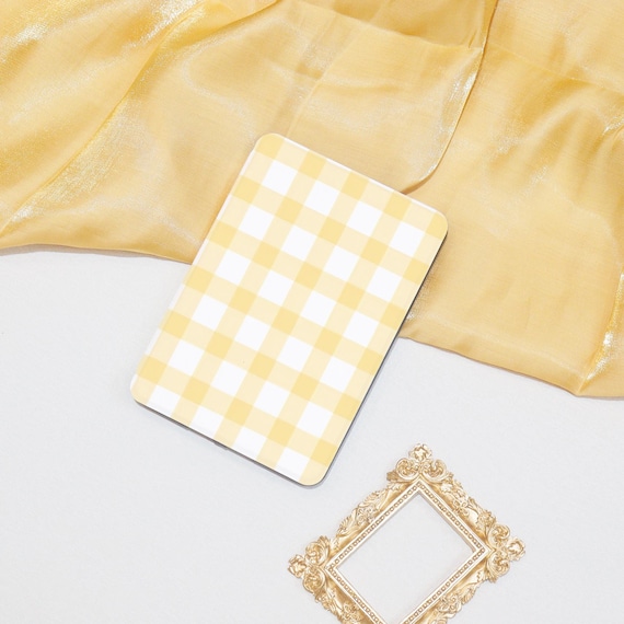 Yellow Gingham Kindle Case for Kindle PaperWhite 10/11th,PaperWhite 5/6/7th, Personalized Kindle Paperwhite Colorsoft, 2022, Gift for Her