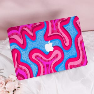 Playful Pink Waves New Pro Mac Protective Case Personalized Name For Macbook Air 11/13/15 Pro14/15/16 Apple Laptop 2025 Macbook Cover