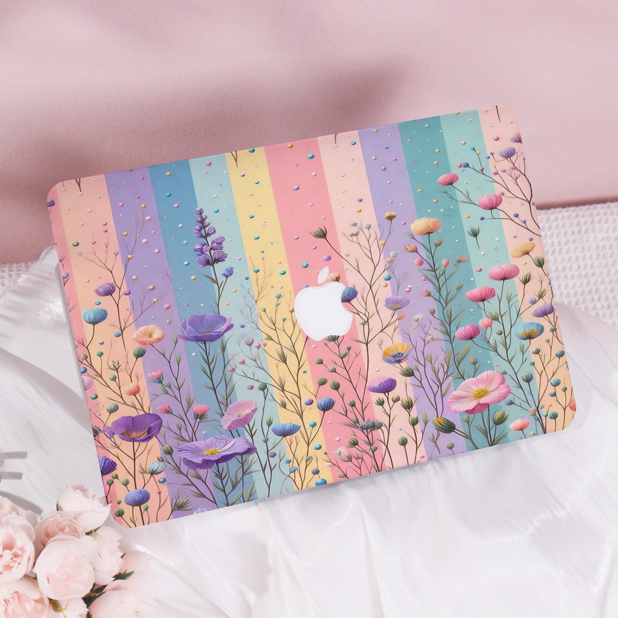 Rainbow Floral New Pro Mac Protective Case Personalized Name For Macbook Air 11/13/15 Macbook Pro14/15/16 Apple Laptop 2025 Macbook Cover