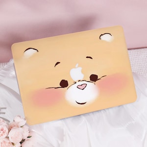 Yellow Bear Face New Pro Mac Protective Case Personalized Name For Macbook Air 13/15 Macbook Pro14/15/16 Apple Laptop 2025 Macbook Cover