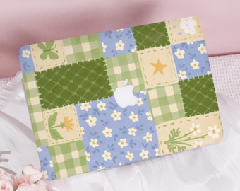 Funda protectora Springtime Patchwork Pro Mac personalizada con nombre para MacBook Air 11/13/15, Pro13/14/15/16, Apple Laptop 2025