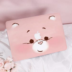 Pink Bear Face New Pro Mac Protective Case Personalized Name For Macbook Air 13/15 Macbook Pro14/15/16 Apple Laptop 2025 Macbook Cover