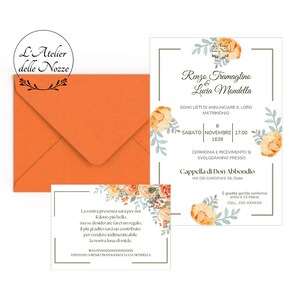 Orange Watercolor Floral Wedding Template - Design Floreale Arancione ad Acquerello