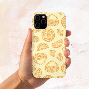 Gelbe Zitrone Telefonhülle, Zitrusfrüchte Robuste Telefonhülle, Schutzhülle, Zitronenliebhaber Geschenk, Bunte Telefonhülle, Geschenk für Sie