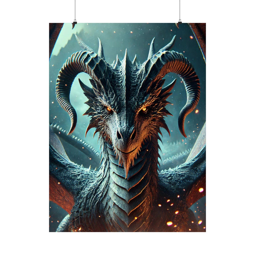 Majestic Dragon Matte Poster - Fantasy Wall Art for Home Decor - Etsy