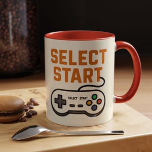 Retro Gaming Accent Coffee Mug Perfect Gift for Gamers Classic Video Game Cup for Him Funny Gamer Mug Nerdy Drinkware for Game Room Decor