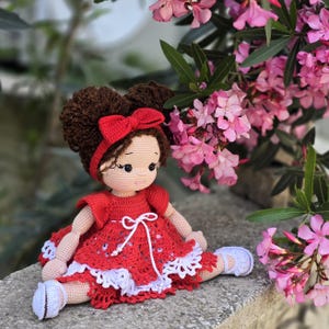 Crochet big doll, crochet doll for sale, Amigurumi doll, handmade doll, Crochet curly doll, knitted doll
