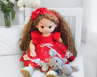 Gehaakte pop te koop, gehaakte pop afgemaakt, Amigurumi pop, gehaakte pop, handgemaakte pop, gebreide pop